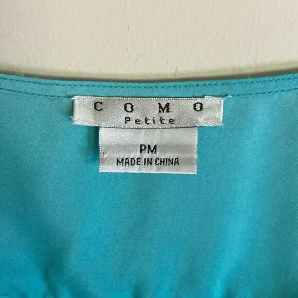 Como Petite Green Ombre Blouse M - Picture 3 of 6